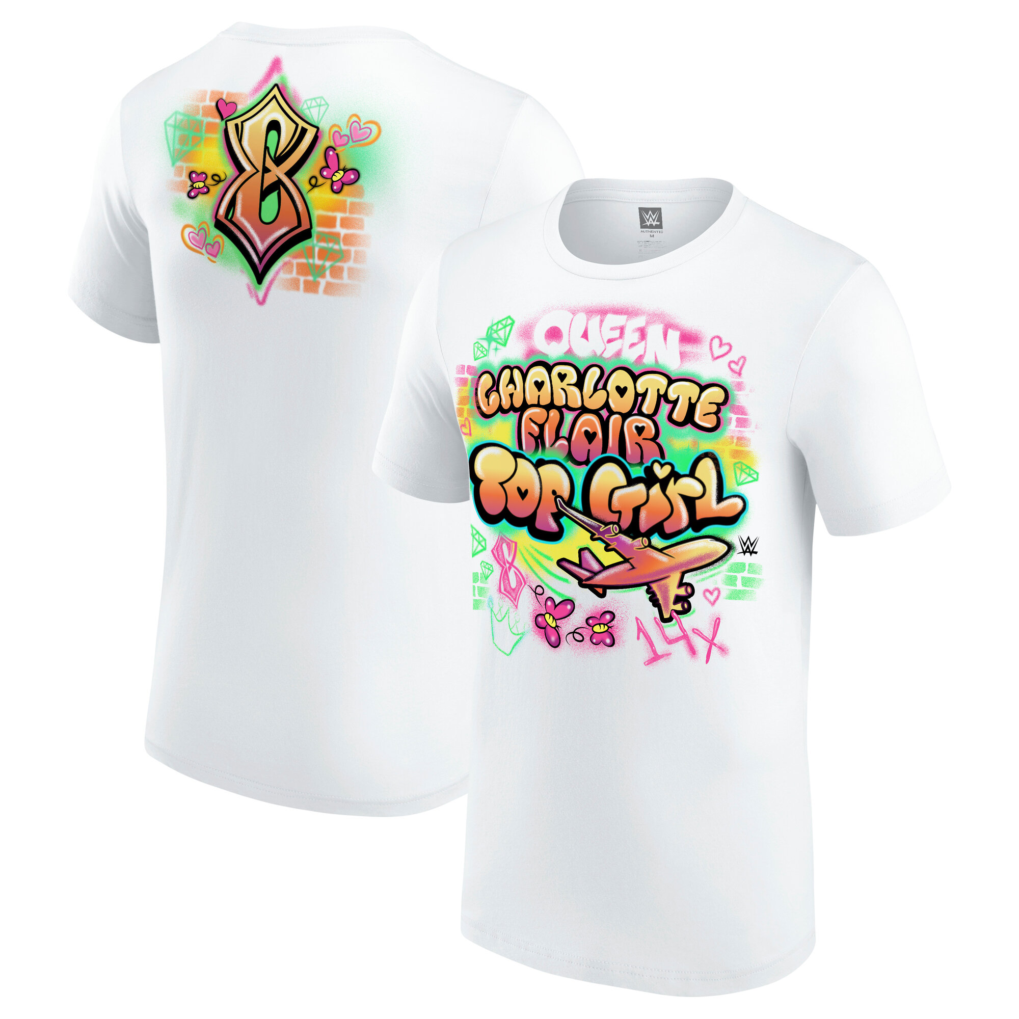 WWE Charlotte Flair Top Girl Graffiti T-Shirt - Herren Image