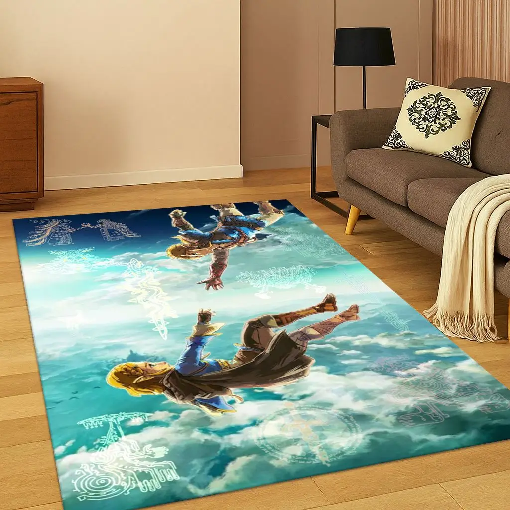 3D Z-Zelda Cartoon-Spielteppich für Schlafzimmer, Wohnzimmer, Sofa, Fußmatte, Heimdekoration, Kinderspielbereich, rutschfestes Weihnachtsgeschenk