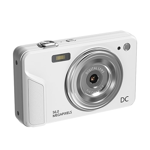 Digitale 56-Megapixel-Kamera für Fotografie, Point-and-Shoot-Digitalkamera mit Autofokus, Dual-Blitz, 16-fach Zoom, Bildstabilisierung, 128-GB-Speicherkarte, kompakte Vlogging-Kamera für Jugendliche