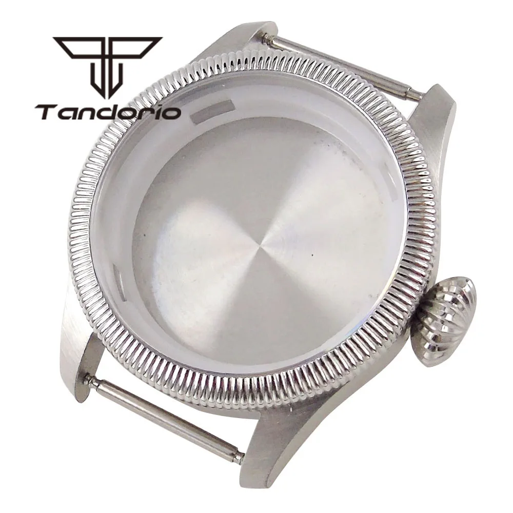 39-mm-Uhrengehäuse aus Edelstahl, Saphirglas, geriffelte Lünette, Schraubkrone, passend für NH34 NH35 NH36 ETA2824 PT5000 Automatikwerk Image