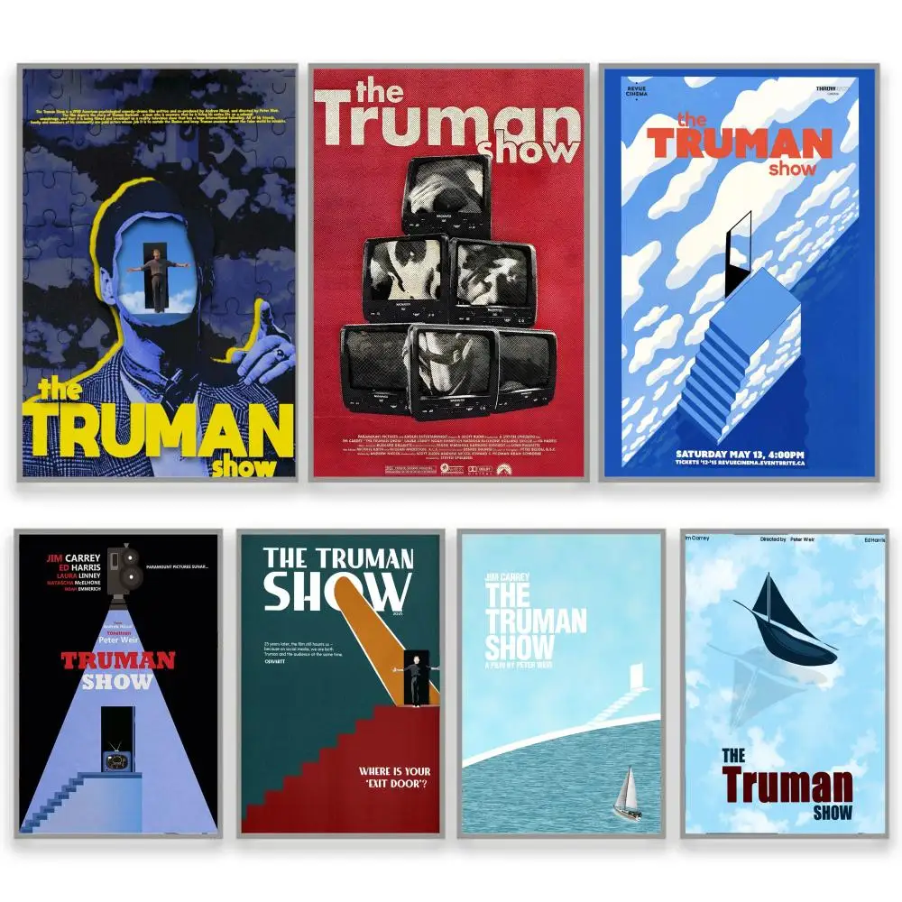 Filmplakat „The T-Truman Show“, perfekter Aufkleber, selbstklebende Kunst, entworfen für Zuhause, Esszimmer, Büro, Räume, langlebig, wasserdicht Image