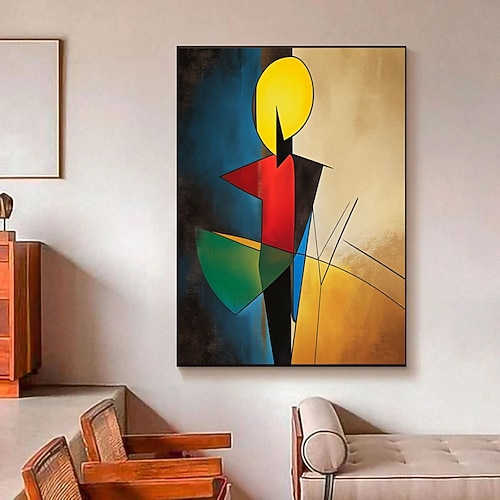 Handgemaltes abstraktes Gemälde mit Textur, Mädchenmotiv, Original-Ölgemälde auf Leinwand, personalisiertes Geschenk, moderne Wanddekoration, modisches Mädchenmotiv, gerollte Leinwand Image