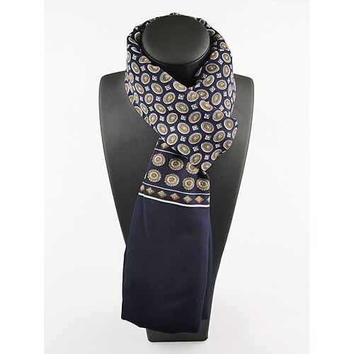 Herrenschal aus Polyester mit Paisley-Blumenmuster – elegantes Design, verschiedene Farboptionen für formelle und legere Anlässe. Image