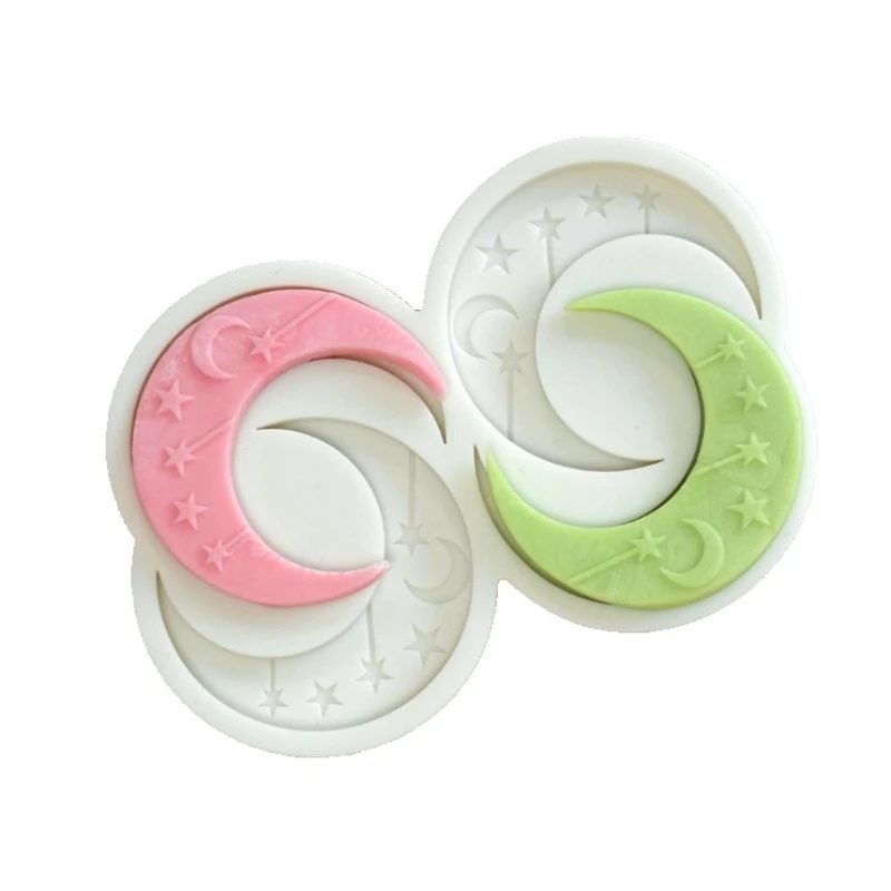 1 Stücke Stern Wunderbare Mond Silikonform Sugarcraft Schokolade Cupcake Backform Fondant Kuchen Dekorieren Werkzeuge Image
