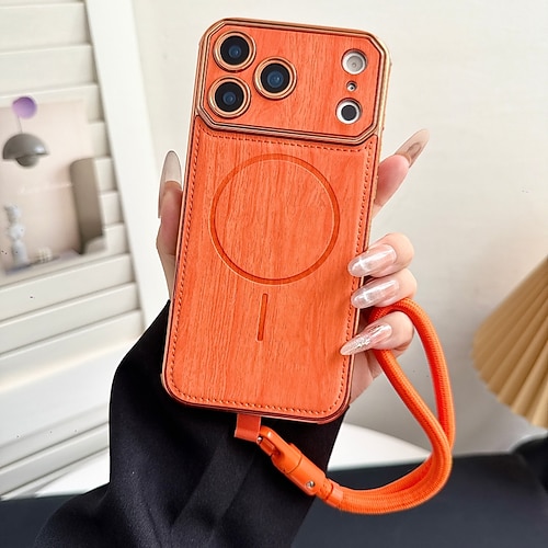 Handy Hülle Handyhüllen Für iPhone 17 Pro Max 17 Air 16 15 14 Pro Max Plus 13 Pro Max Rückseite Unterstützt kabelloses Laden Mit Handgelenkschlaufe Stoßfest Retro Beschichtung Image