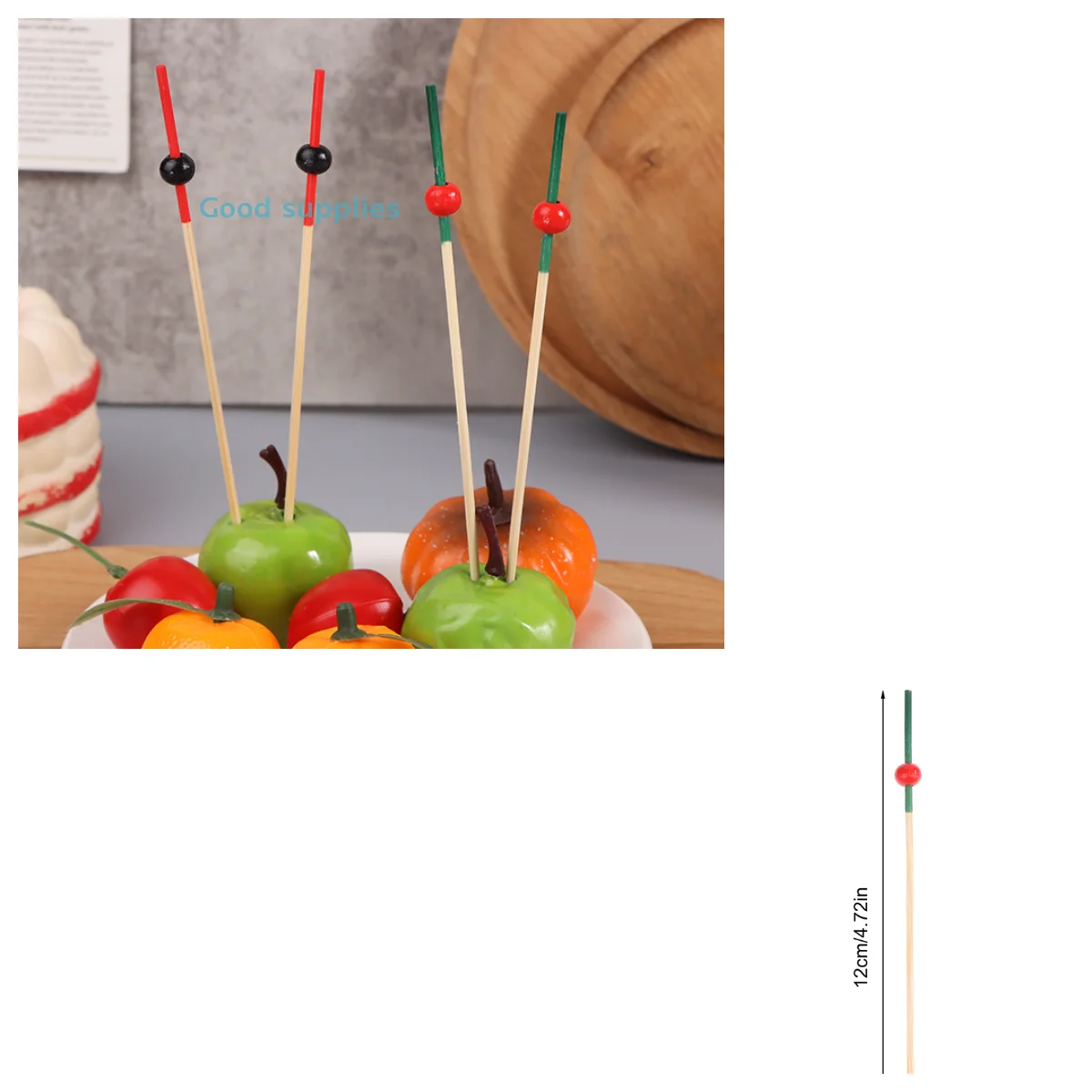 100 stücke 12 cm Bambus Zahnstocher Pick Buffet Cupcake Obst Gabel Party Dessert Salat Stick Cocktail Spieß Für Hochzeit Party decor Image