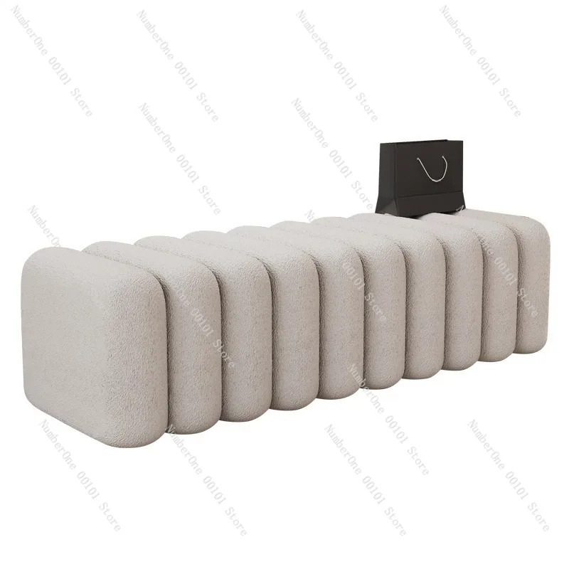 Weicher gepolsterter Schuhwechselhocker für den Eingangsbereich, moderner, leichter Luxusstil, Sofa-Seitenbank, Schlafzimmer-Fußstützensitz