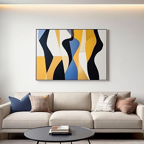 Ölgemälde, handgemalt, Wandkunst, Wandbild, Dekoration für Wohnzimmer, Schlafzimmer, abstraktes Porträt, modernes Kunstwerk, Wandbild, Weihnachtsgeschenk Image