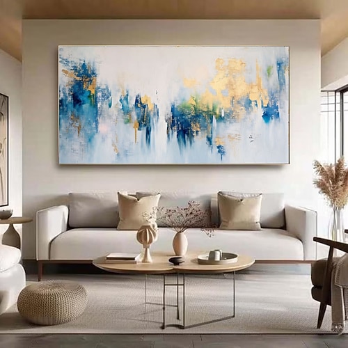 Handgemaltes, luxuriöses Ölgemälde mit Goldfolie, abstraktes Ölgemälde auf Leinwand, moderne nordische Stilkunst, handgefertigtes Ölgemälde, dekoratives Wandbild für Zuhause, Hotel Image