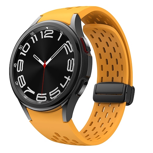 Uhrenarmband für Samsung Galaxy Watch 7/6/5/4 40/44mm, Watch 5 Pro 45mm, Watch 6 Classic 43/47mm, Watch 4 Classic 42/46mm Silikon Ersatz Gurt Verstellbar Sportarmband Moderne Schnalle Aushöhlung Image