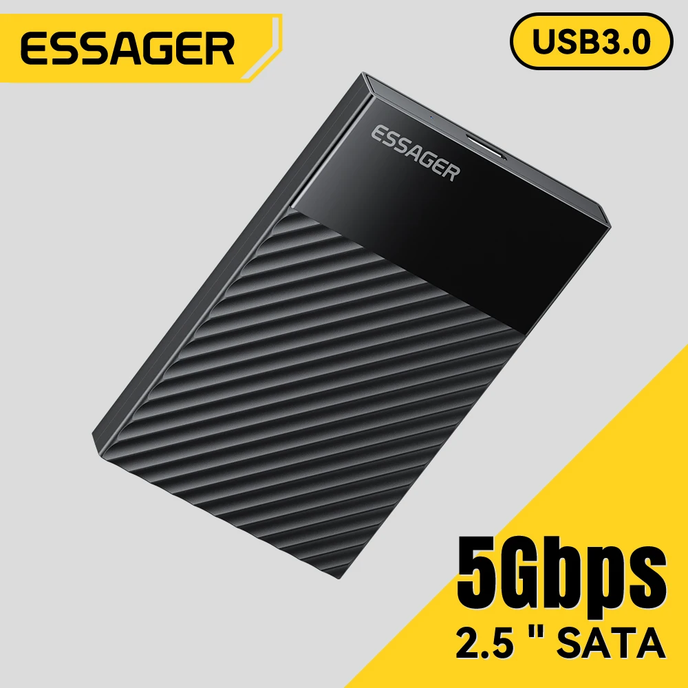 Essager 2,5-Zoll-externes SSD-HDD-Gehäuse USB 3.0 SATA mit UASP- und TRIM-Unterstützung, 5 Gbit/s werkzeugloses Festplatten-Adapterkabel Image