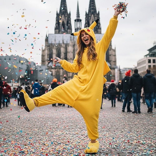 Karnevalskostüm 2026 Tier Monster Zeichentrick Karneval Kigurumi-Pyjamas Ausgefallene Kostüme Onesie-Kostüm Warm Schlafanzug Lustiges Kostüm Erwachsene Unisex Männer und Frauen Weihnachten Halloween Image