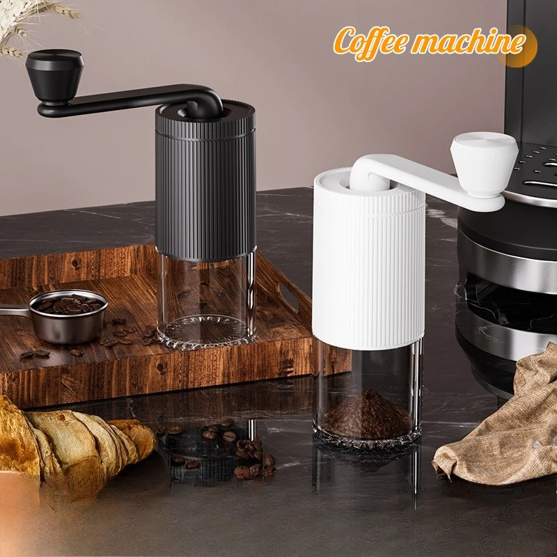 Neue Mini-Kaffeemaschine mit Handkurbel für Zuhause, im Freien, tragbar, verstellbare grobe und feine Mahlung, Kaffeemühle Image