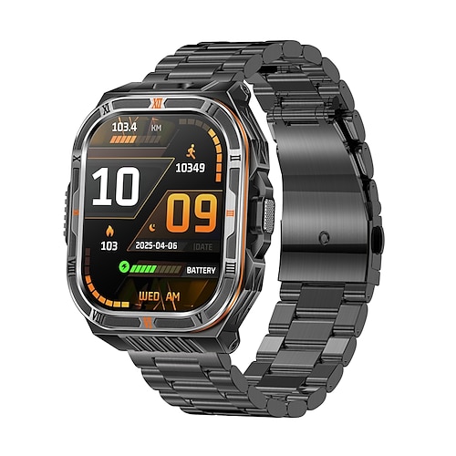 HT38 Smartwatch 2.01 Zoll Smartwatch Fitnessuhr Bluetooth Schrittzähler Anruferinnerung Fitness-Tracker Kompatibel mit Android iOS Damen Herren Langer Standby Wasserdicht Schrittzähler IP68 22mm Image