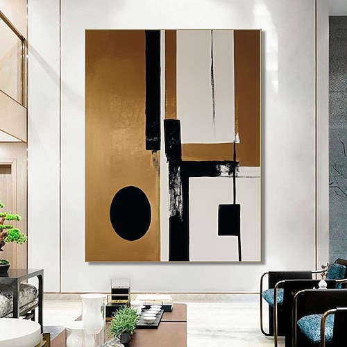 Großes, handgemaltes Original-Ölgemälde, abstraktes Gemälde in Braun, schwarzbraune abstrakte Textur, neutrales Weiß, moderne Wohndekoration, braunes Gemälde Image