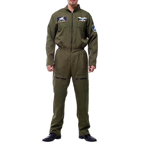Karnevalskostüm Pilot Astronaut Karneval Ausgefallene Kostüme Overall Uniform Cosplay-Kostüm Erwachsene Herren Halloween Karneval Leistung Party Einfaches Karnevalskostüm Verkleiden Image