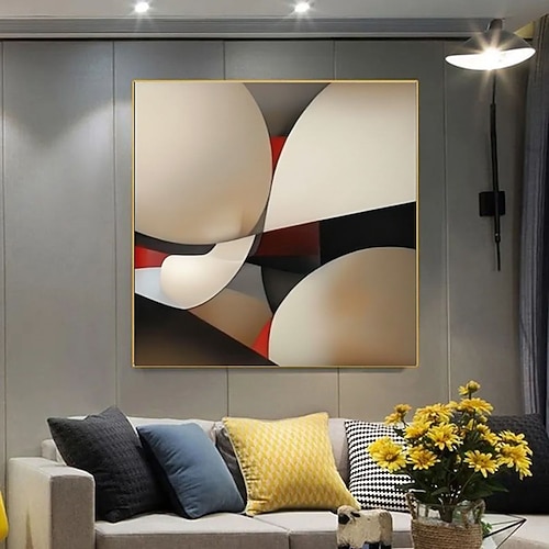 Ölgemälde, handgemalt, abstrakt, modernes Leinwandbild, minimalistisch, ausdrucksstark, Wandkunst, elegante, zeitgenössische Wohndekoration für das Wohnzimmer Image