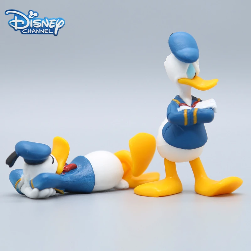 2 stücke Disney Donald Duck Action Figur Spielzeug DIY Dekoration Materialien Backen Kuchen Dekoration Ornamente Micro Landschaft Kinder Geschenk Image