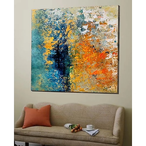 Handgemaltes Ölgemälde auf Leinwand, moderne abstrakte Wanddekoration für Wohnzimmer, gerollt, rahmenlos, ungespannt Image