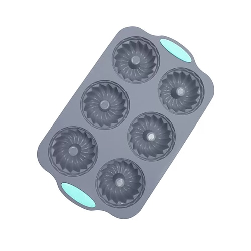 Eisform in Kranzform, Weihnachtskranz-Eisform, weihnachtliche Silikon-Eiswürfelformen, 6-Loch-Silikonform zum Selbermachen, geeignet für Eiswürfel, Kuchen, Seife, Cocktails Image