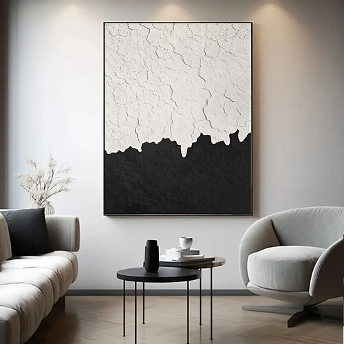 Handgefertigt Ölgemälde Handgemalte Vertikal Abstrakt Zeitgenössisch Impressionismus Fügen Innenrahmen Image