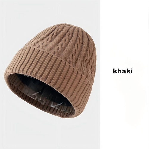 Wintermütze für Herren, gestrickte Mütze für kaltes Wetter, fleecegefüttert, warme Mütze für Erwachsene, stylische und vielseitige Outdoor-Strickmütze zum Skifahren, Wandern und für die Freizeit. Image