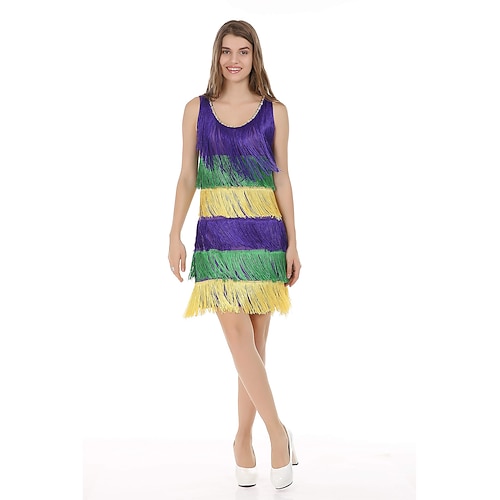 Karnevalskostüm Karneval Kleid Ausgefallene Kostüme Cosplay Fransen Erwachsene Damen Karneval Fetter Dienstag Karnevalsparade Leistung Party Einfaches Karnevalskostüm Verkleiden