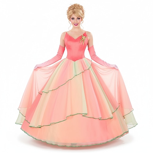 Magische Hexe Fantasie Prinzessin Märchen Gute Hexe Kleid Handschuhe Ballkleid Karnevalskostüm Cosplay-Kostüm for Damen Erwachsene Weihnachten Karneval Buchwoche Leistung Party Image