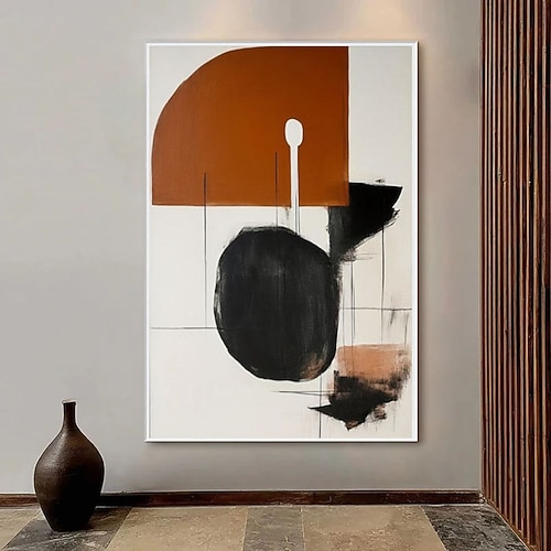 Handgefertigt Ölgemälde Handgemalte Vertikal Abstrakt Zeitgenössisch Modern Ohne Innenrahmen (ohne Rahmen) Image