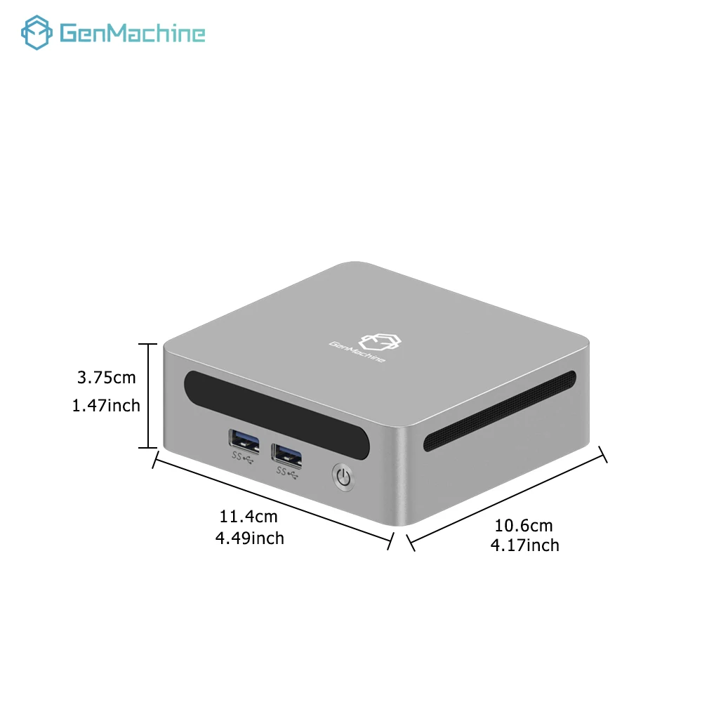 Genmachine Mini PC Windows 11 Intel 12e génération Alder Lake N100 Mini PC 4 cœurs 4 fils 3.4 GHz 6 W DDR4 RAM WiFi 6 BT5.2 ordinateur de bureau