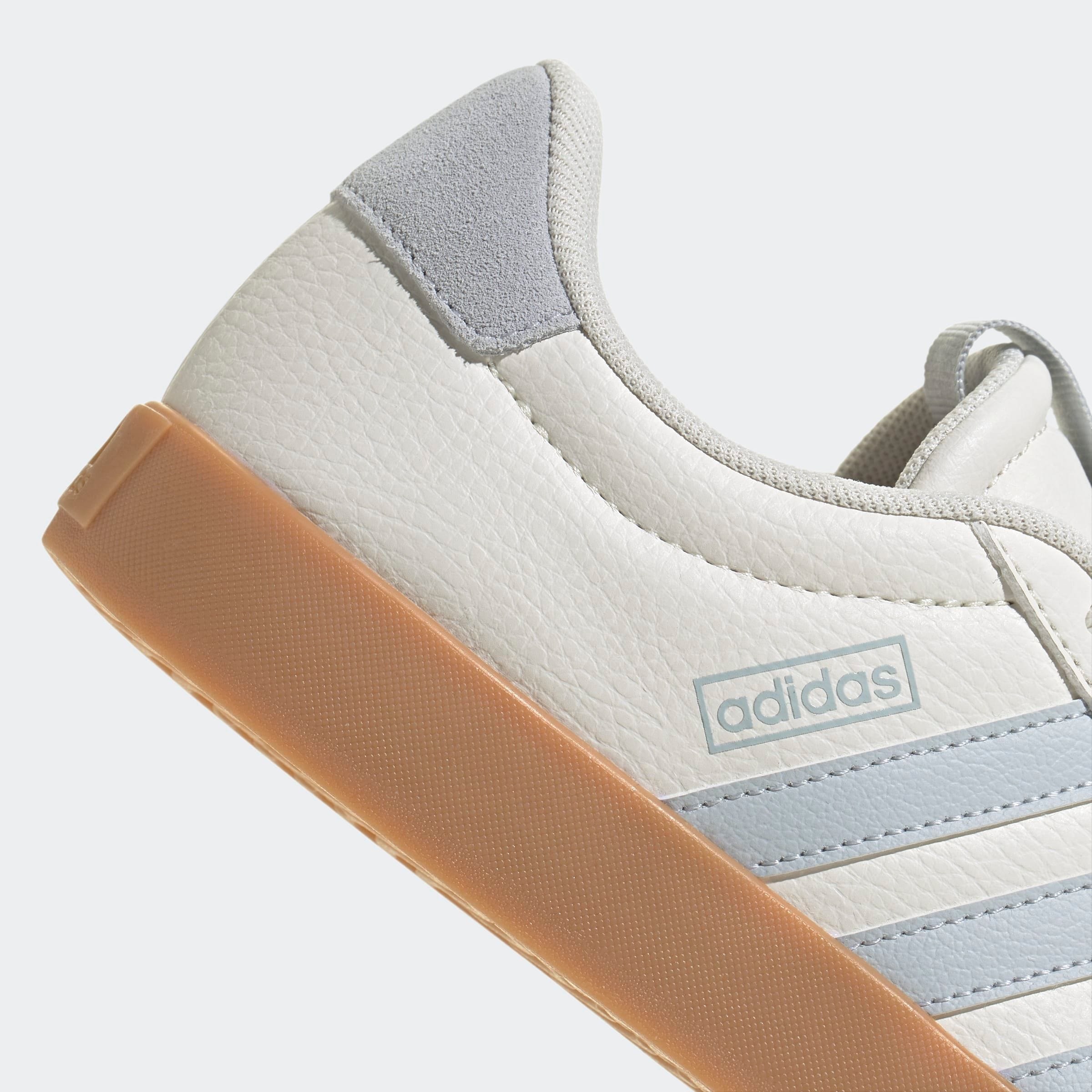 Sneaker ADIDAS SPORTSWEAR "VL COURT 3.0", Damen, Gr. 40, core weiß, halo blau, gum 3, Leder, Synthetik, Schuhe Sneaker