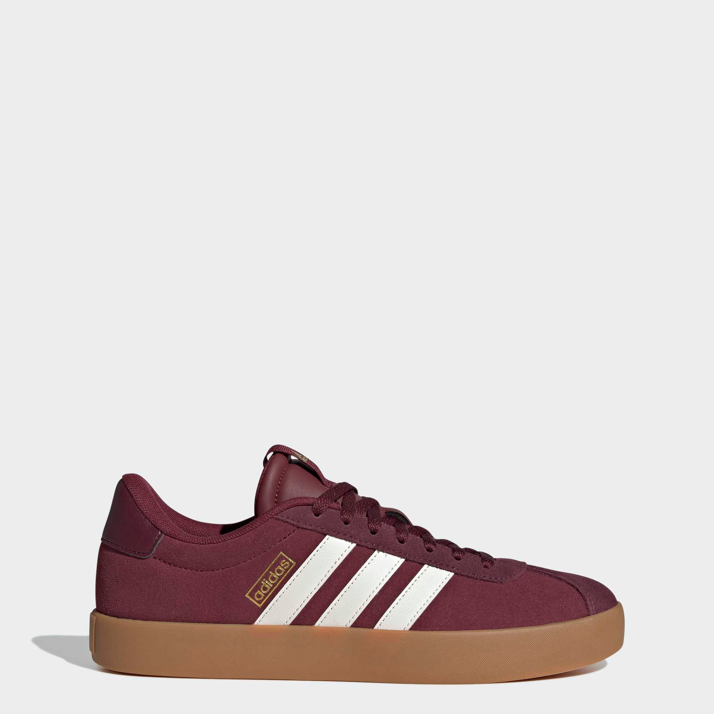 Sneaker ADIDAS SPORTSWEAR "VL COURT 3.0", Herren, Gr. 41, shadow rot, sanftes weiß, maroon, Leder, Synthetik, Schuhe Sneaker, inspiriert vom Design des adidas samba