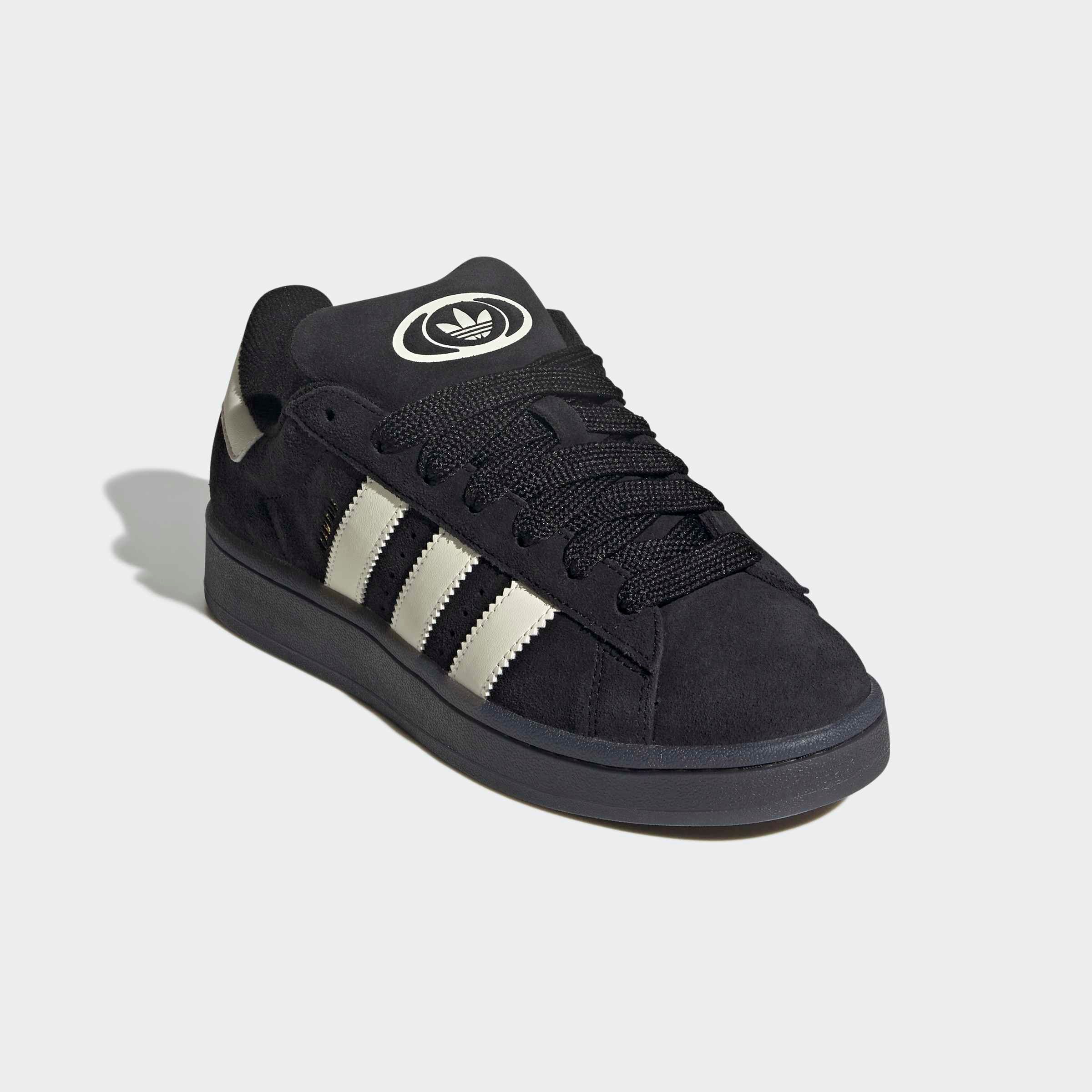 Sneaker ADIDAS ORIGINALS "CAMPUS 00S", Damen, Gr. 38, core schwarz, cream weiß, gold metallic, Leder, Schuhe Sneaker