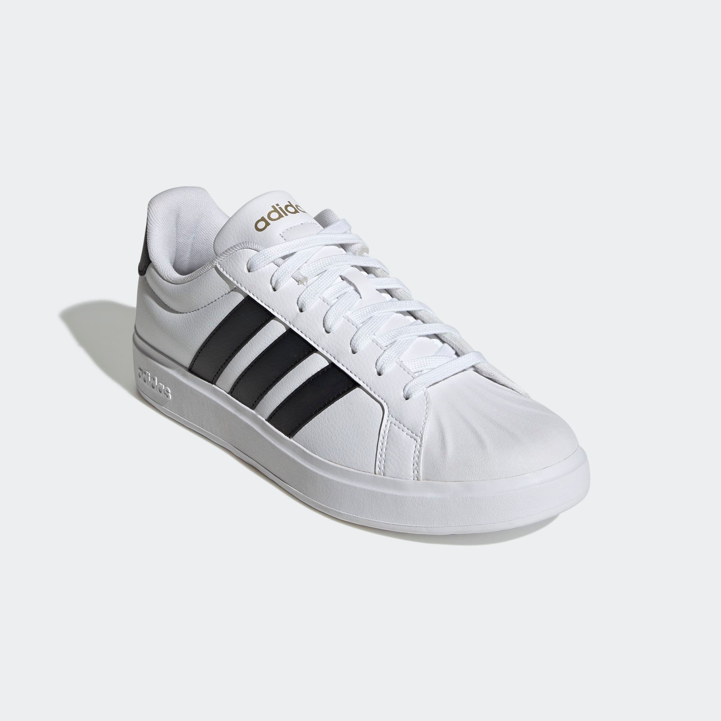 Sneaker ADIDAS SPORTSWEAR "STREETTALK", Damen, Gr. 44, cloud weiß, core schwarz, gold metallic, Synthetik, Schuhe Sneaker