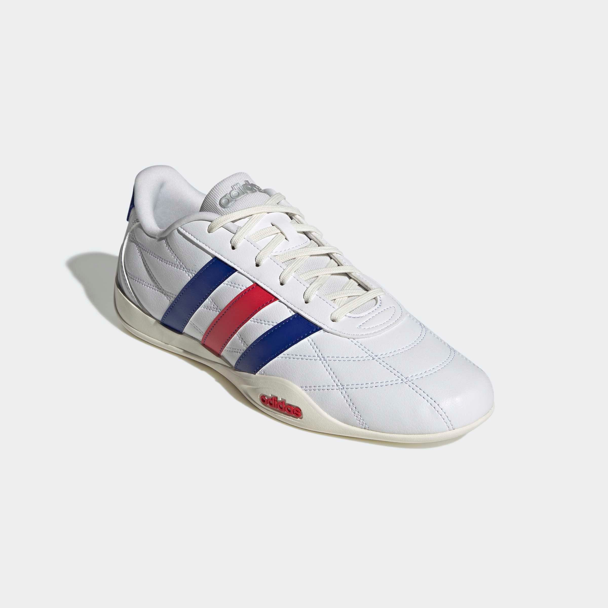 Sneaker ADIDAS SPORTSWEAR "GROUNDPULSE", Herren, Gr. 40, cloud weiß, semi lucid blau, pure ruby, Leder, Synthetik, Schuhe Sneaker