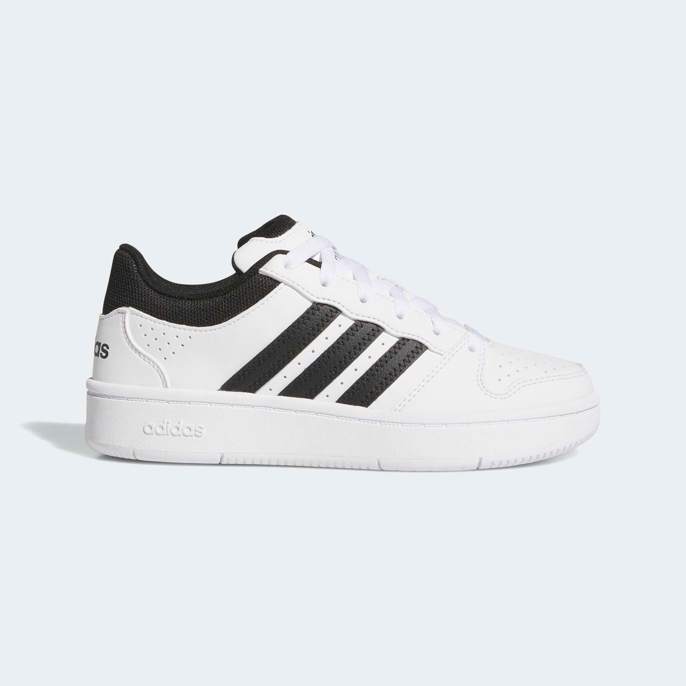Sneaker ADIDAS SPORTSWEAR "HOOPS CLASSIC J", Damen, Gr. 36, cloud weiß, core schwarz, orbit grau, Synthetik, Schuhe Sneaker