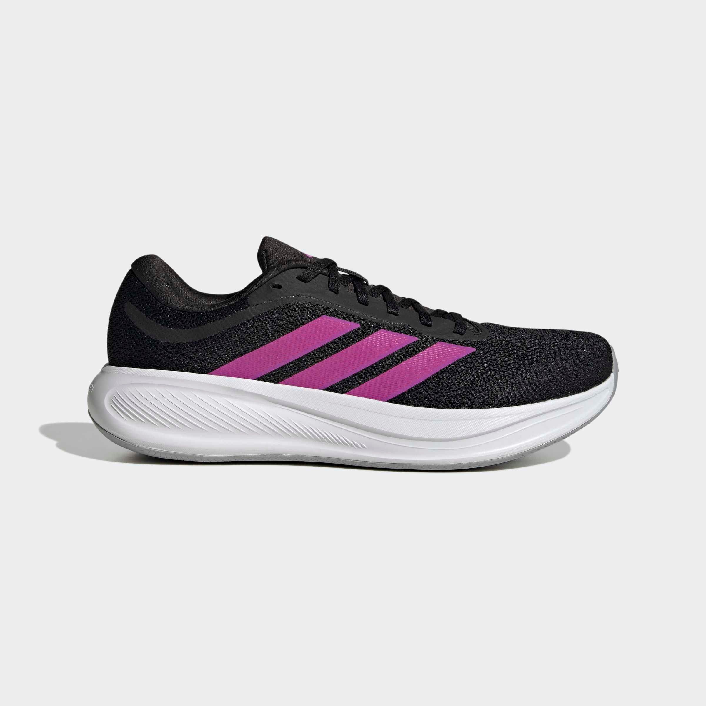Laufschuh ADIDAS PERFORMANCE "RESPONSE RUNNER 2", Damen, Gr. 42, core schwarz, lucid rot, lila burst, Synthetik, Textil, Schuhe Laufschuh