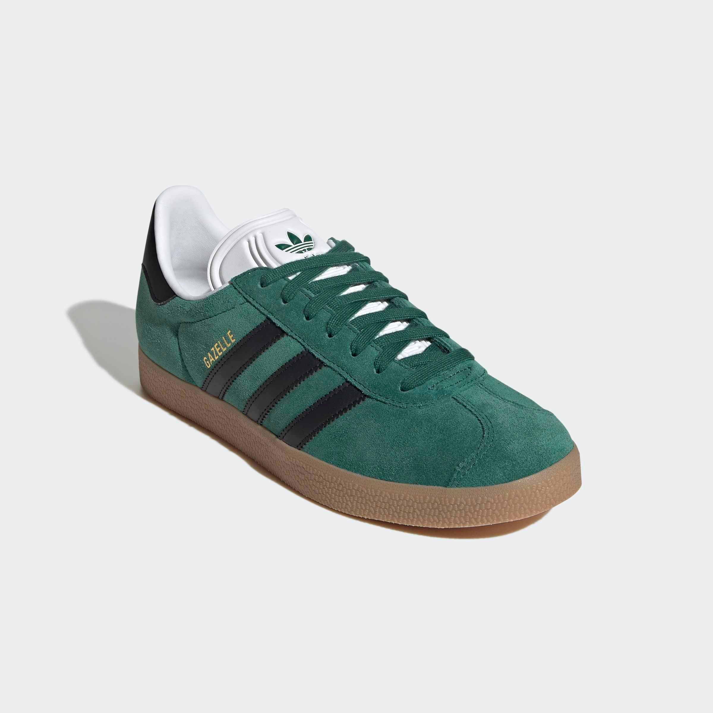 Sneaker ADIDAS ORIGINALS "GAZELLE", Herren, Gr. 42, collegiate grün, core schwarz, cloud weiß, Leder, Synthetik, Schuhe Sneaker