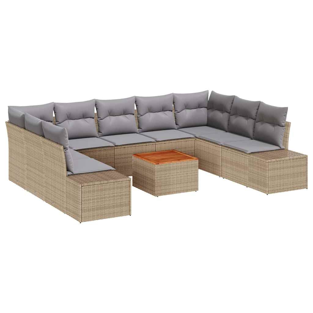 vidaXL Garten-Sofa-Set 10 pcs Beige und Hellgrau Image