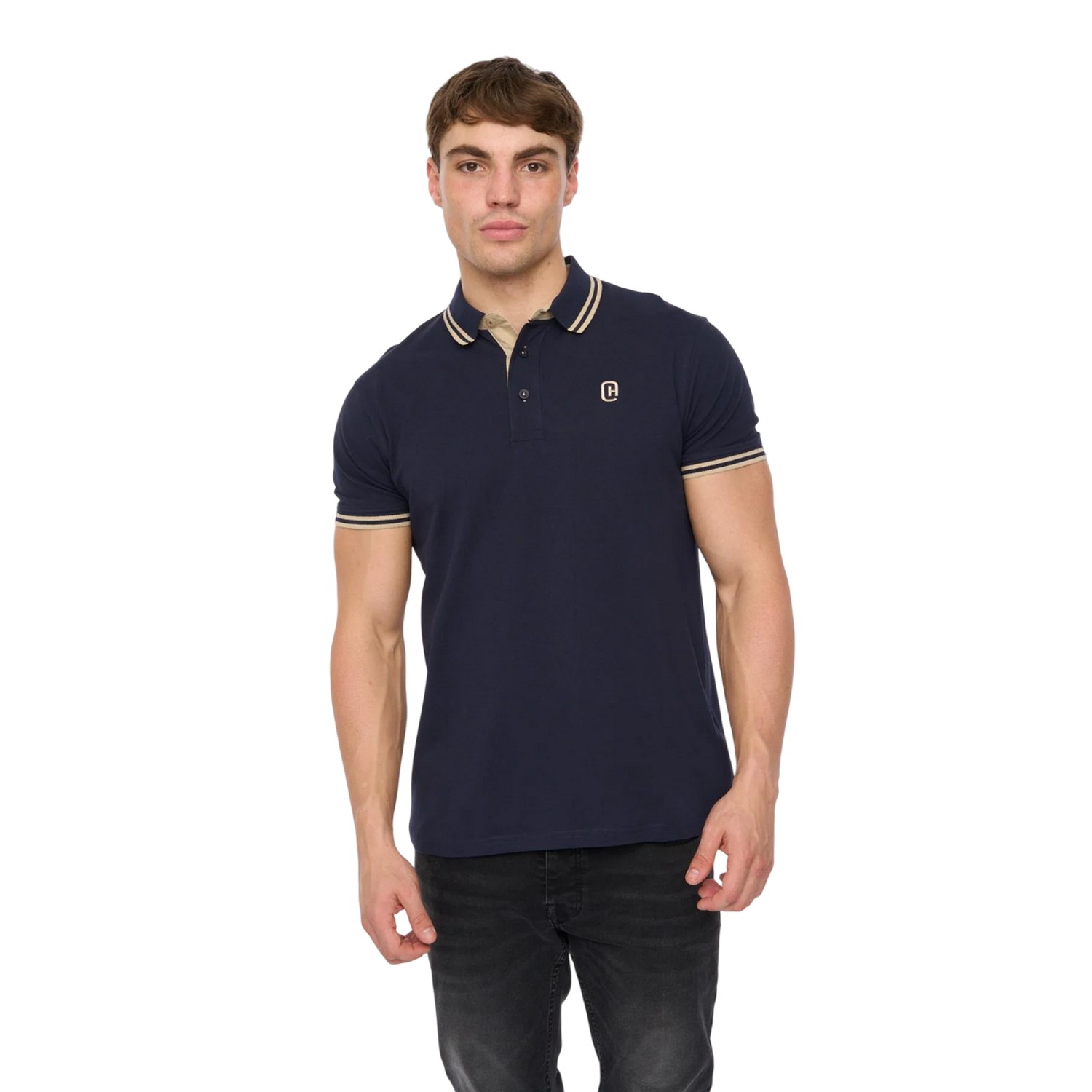 Crosshatch - "Mackerby" Poloshirt für Herren (Marine) Image