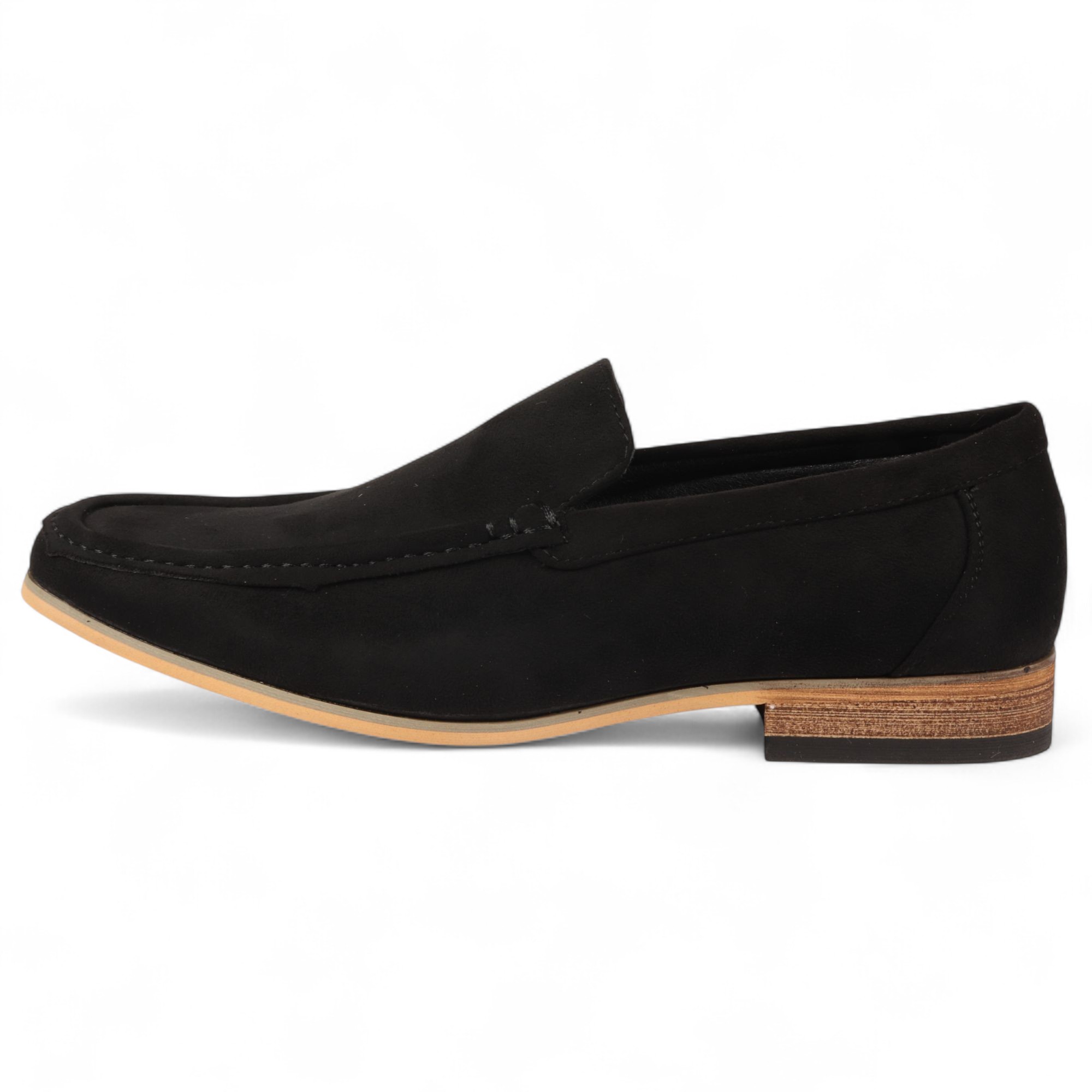 Herren Loafer aus schwarzem Wildleder, leichte Slip-On-Freizeitschuhe Image
