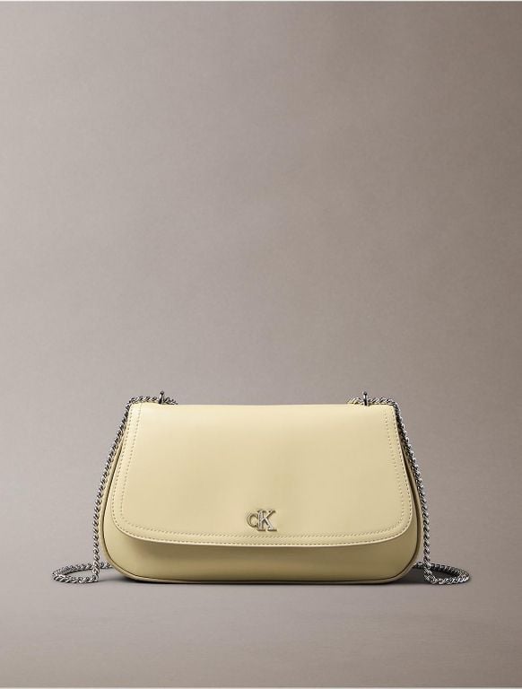 Allover Monogram Logo Shoulder Bag - Natural - Calvin Klein Shoulder Bags