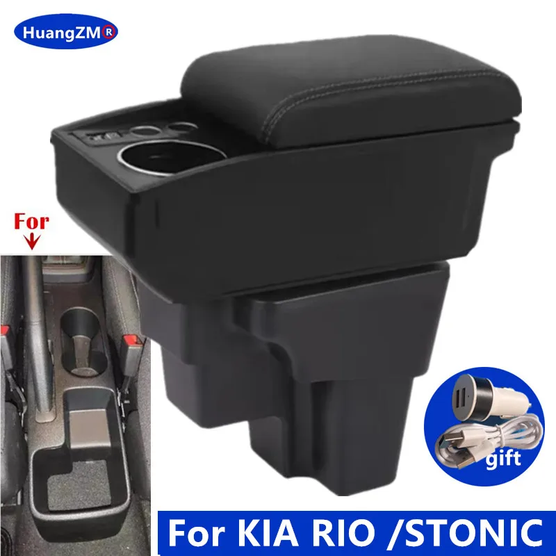 Für KIA RIO Armlehne Box Für KIA STONIC KIA Rio lx Cerato Auto Armlehne doppel-schicht Lagerung box Gewidmet Nachrüstung auto Zubehör Image