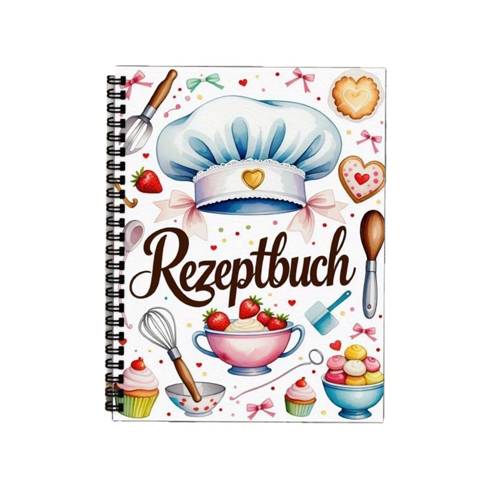 A5 Spiral-Rezeptbuch, Dessert-Rezeptbuch, Rezeptplaner, personalisiertes Rezept-Notizbuch, multifunktional Image