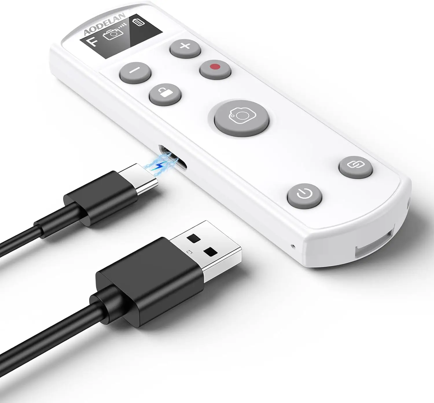 Weißer wiederaufladbarer USB-C mit OLED-Bildschirm, kabelloser Auslöser für Fujifilm X-half X-T30 X-S10 X-H2S X-H2 X-S20 X-T50 X100VI Image