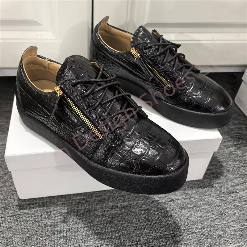 Aligator Leder-Schnürschuhe, Freizeitschuhe, flache Schuhe, große Schuhe für Herren, 40–46, runde Zehen, bequeme Schuhe