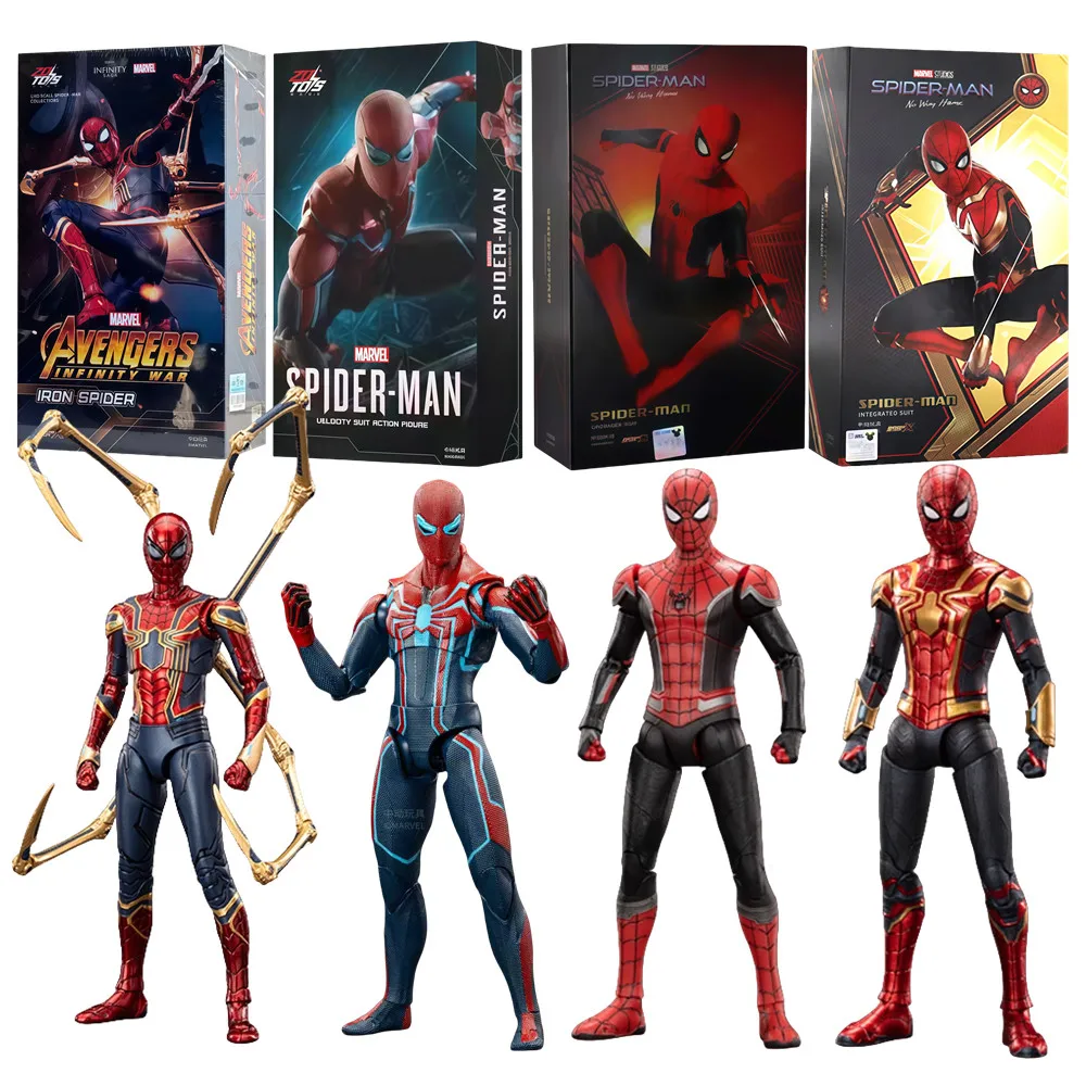 Original Spider Man Velocity Suit 1/10 Iron Spider Big Time Marvel Legends Peter Parker Gold Schwarz Modell Actionfigur Spielzeug