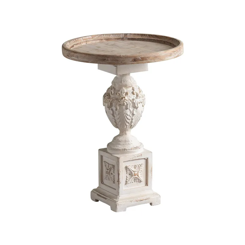 Retro kleiner runder Tisch Couchtisch runder amerikanischer Sofaecke Nachttisch Hochzeit Französischer Balkon Europäisch