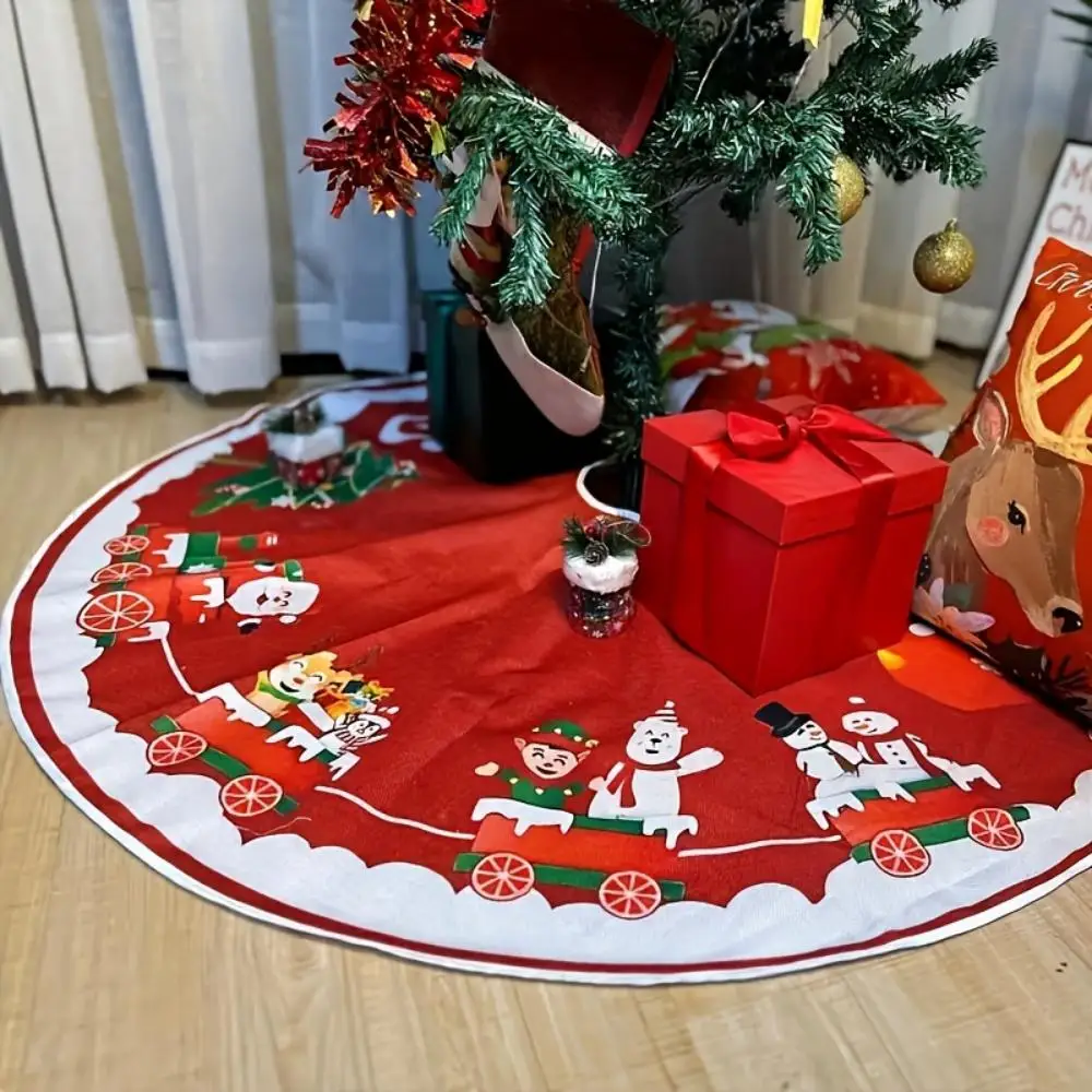 VIKAMA Rotes Weihnachtsmann-Baumkleid, Urlaubsparty-Dekoration für den Innen- und Außenbereich, Weihnachtsbaummatten für Familien-Partyzubehör Image