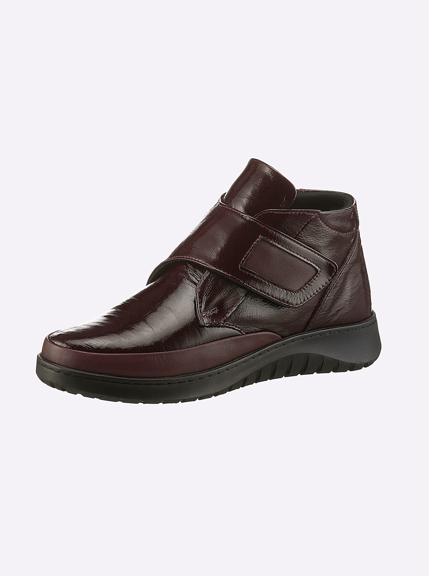 Stiefelette CASUAL LOOKS, Damen, Gr. 37, rot (burgund), Lackleder, Schuhe Stiefelette